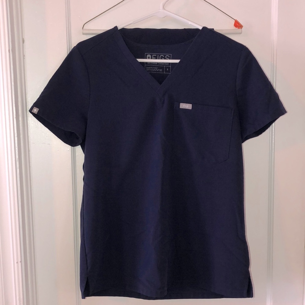 Matching Navy Blue scrub set.